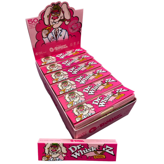 G-Rollz Dr. Whisk3rz Pink Rolling Papers, Tips & Poker