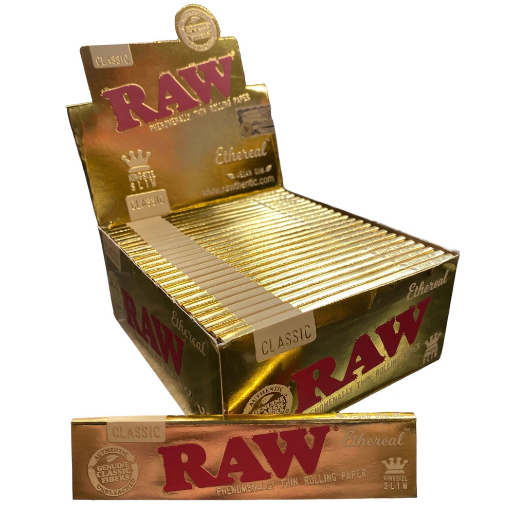 raw gold etheral king size rolling papers