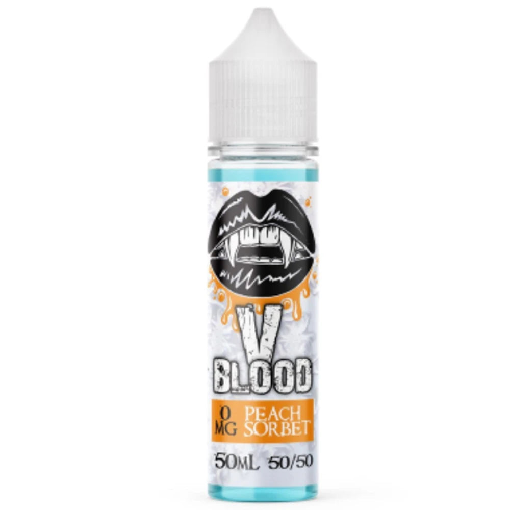 v blood e liquid  peach ice  50ml 50/50 mix