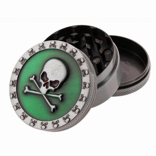 3 Part Metal 50mm Skull & Crossbones Grinder