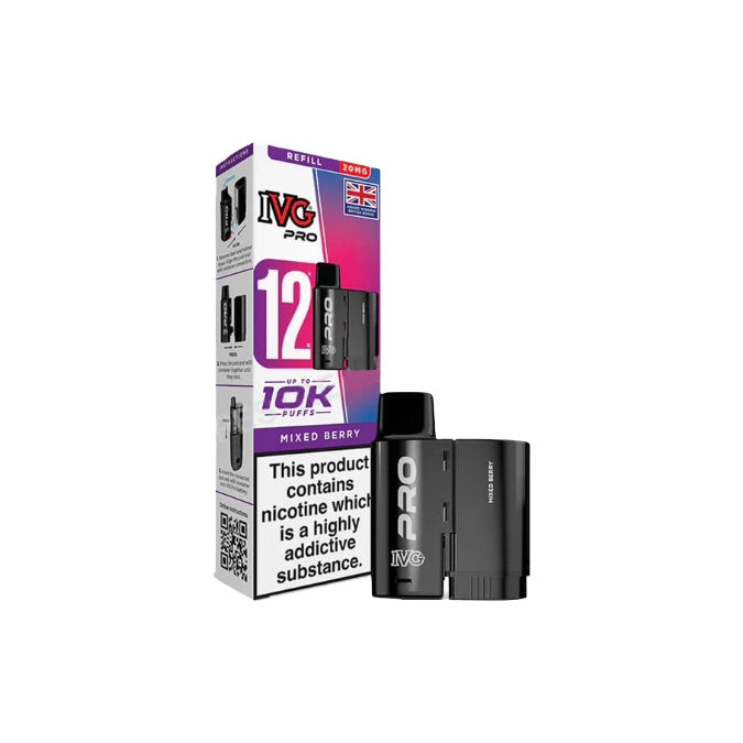 20mg IVG Pro 12 Refill Pod Pack 10000 Puffs From £6.04