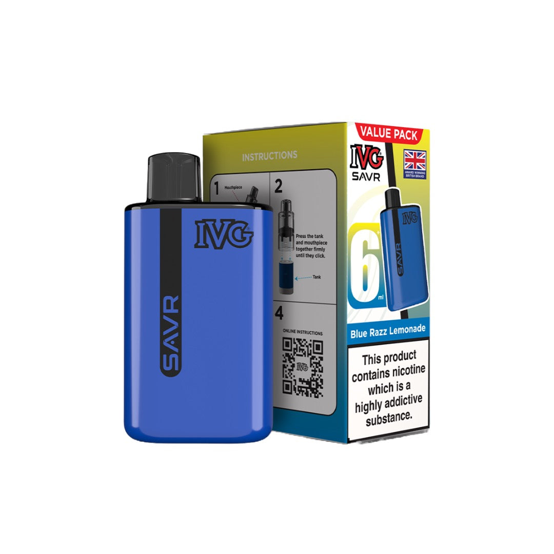 20mg I VG SAVR Prefilled Pod Vape Kit 3000 Puffs From £5.49