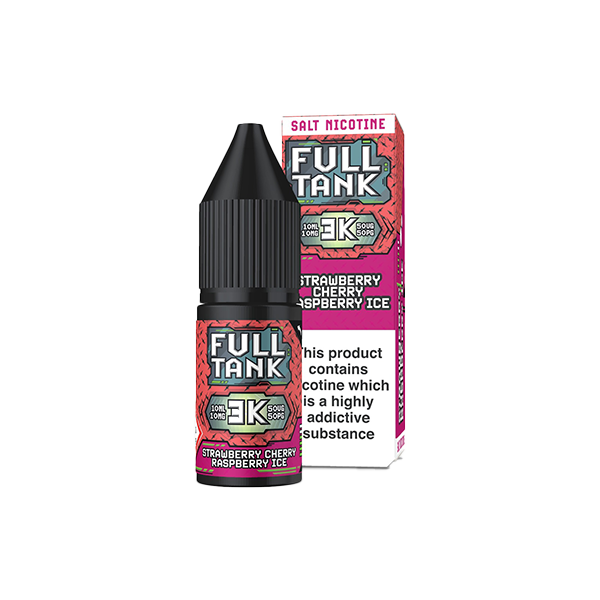 Full Tank 3K Bar 10mg Nic Salt From £2.31 strawberry cherry raspberry  ice 