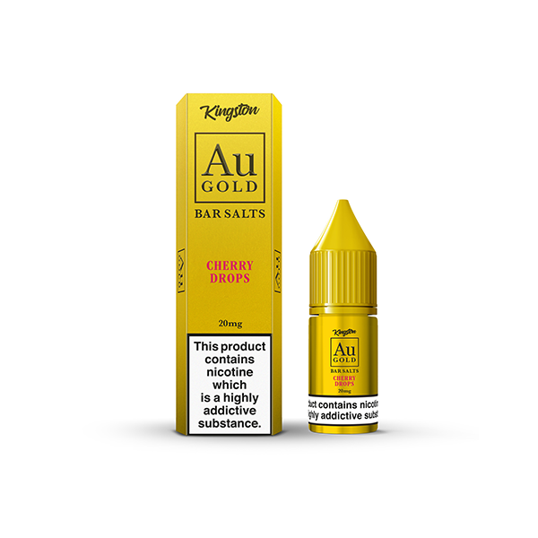 20mg AU Gold By Kingston Nic Salt 10ml (60VG/40PG) cherry drops