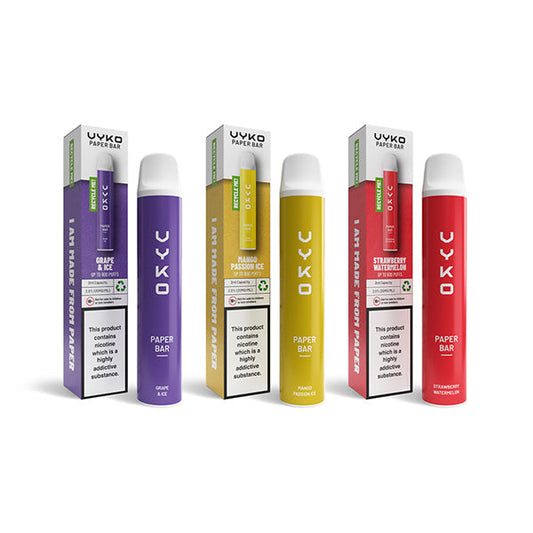 VYKO (99% Plastic Free) Paper Bar Disposable Vape Device From £2.67