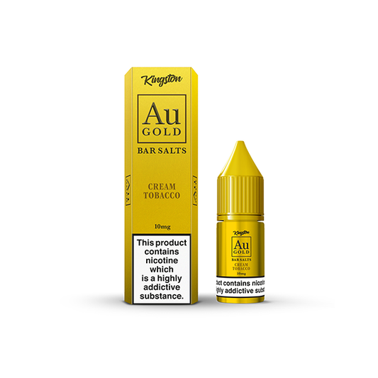 10mg AU Gold By Kingston Nic Salt 10ml (60VG/40PG) Cream Tobacco