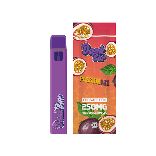 Dank Bar 250mg Full Spectrum CBD Vape Disposable by Purple Dank - 12 flavours (BUY 1 GET 1 FREE)