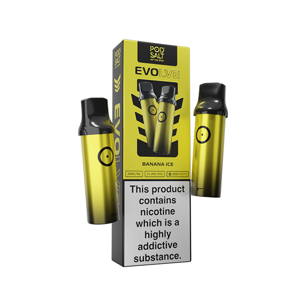 20mg Pod Salt Evolve Pods 2ml - 600 Puffs banana ice