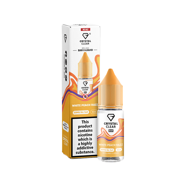 Crystal Clear 20mg Nic Salt From £2.18 white peach razz