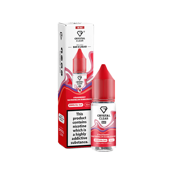 Crystal Clear 20mg Nic Salt From £2.18 strawberry watermelon bubblegum