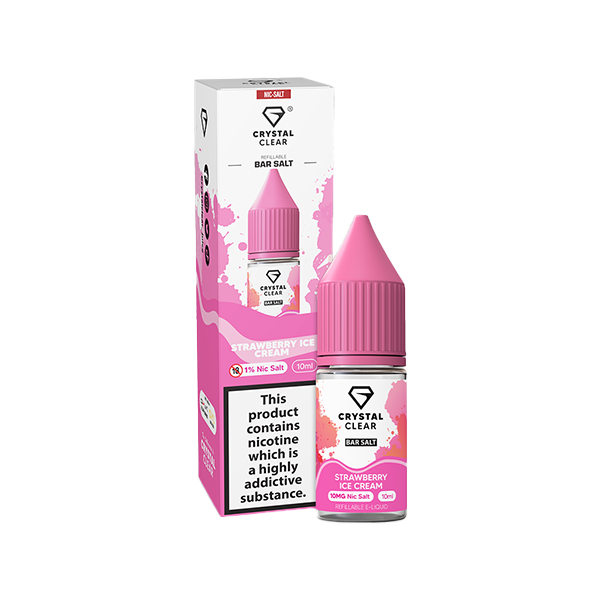 Crystal Clear 20mg Nic Salt From £2.18 strawberry ice cream