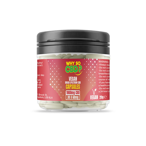 Why So CBD? 1800mg Broad Spectrum CBD Vegan Capsules - 30 Caps