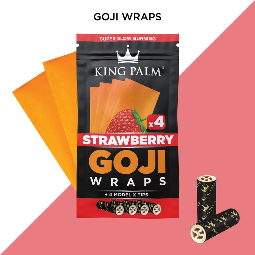 King Palm Goji Wraps 4pcs Tips STRAWBERRY