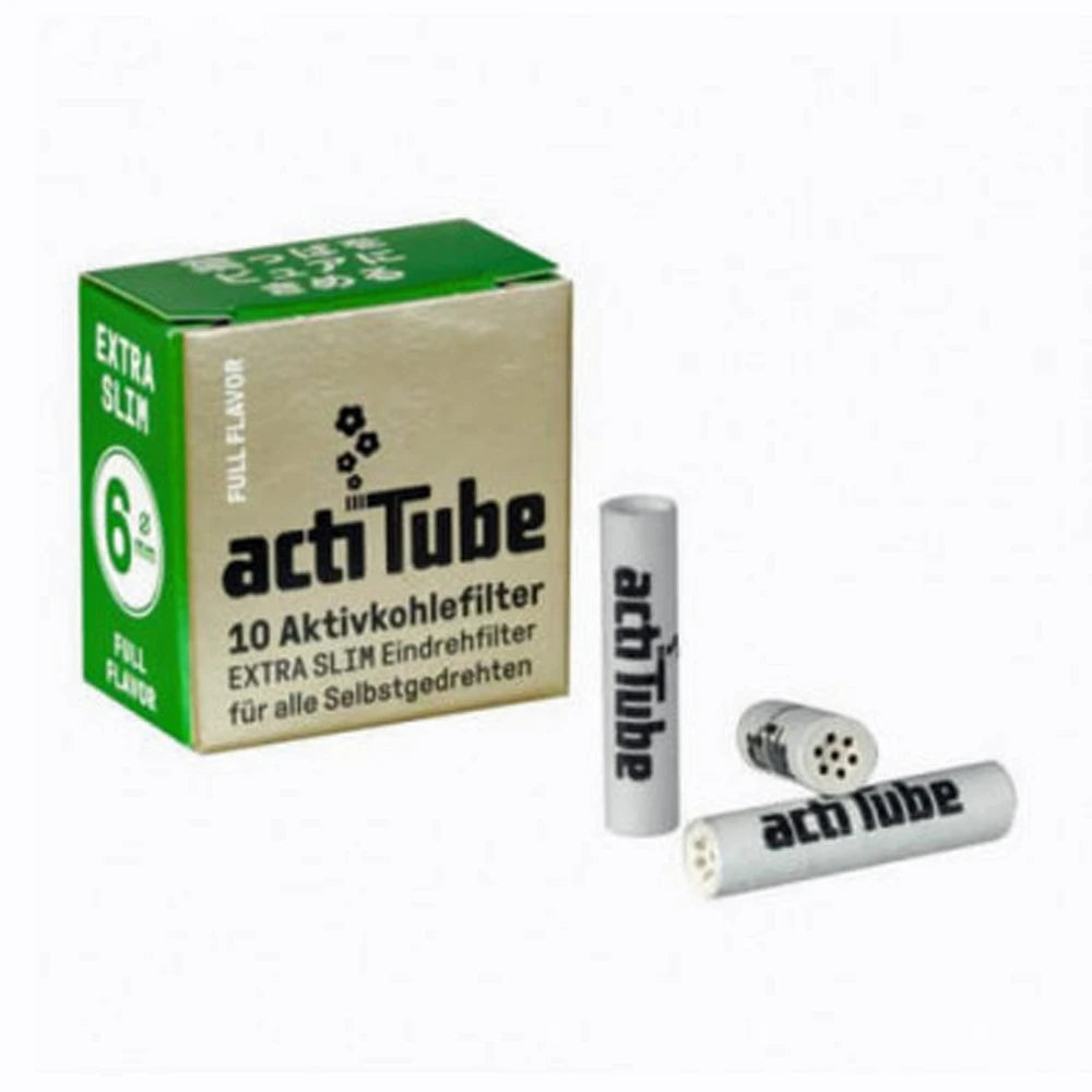 actiTube 6mm EXTRA SLIM Charcoal Filters box of 50