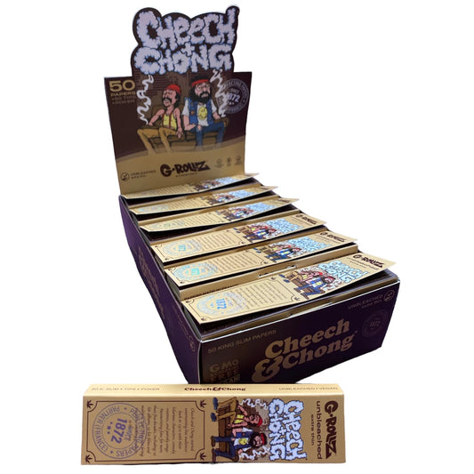 G-Rollz Cheech & Chong Unbleached Rolling Papers, Tips & Poker