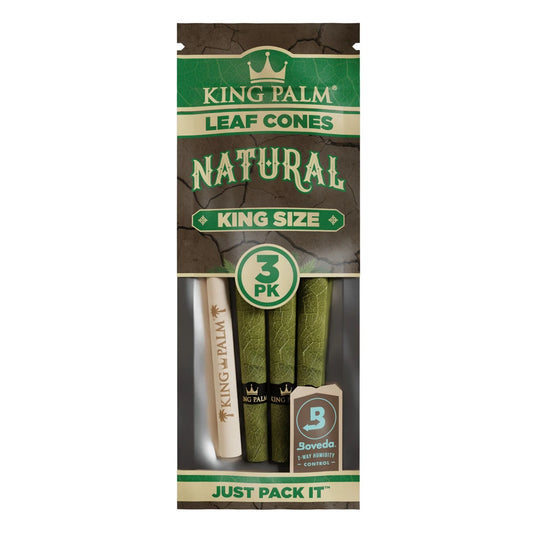 king palm natural king size 3 pack real leaf cones 