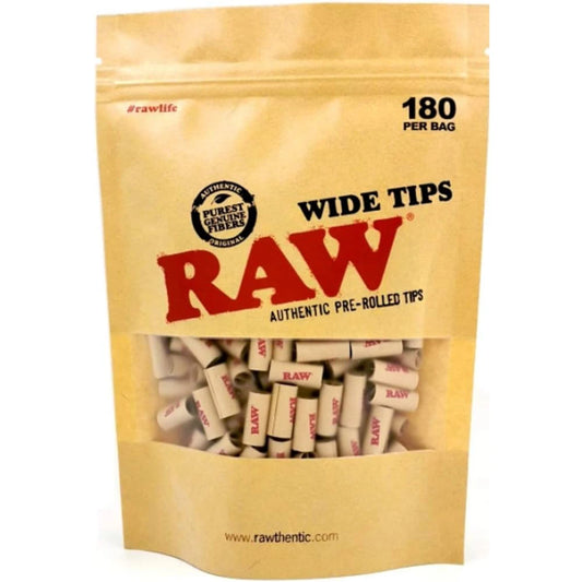 Raw Wide Pre-Rolled Tips In Bag Of 180