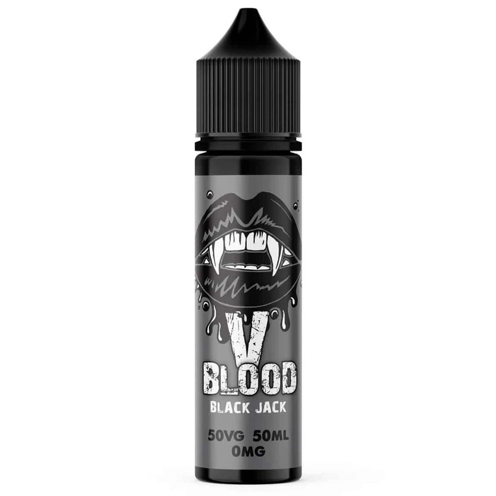 v blood e liquid  black jack 50ml 50/50 mix